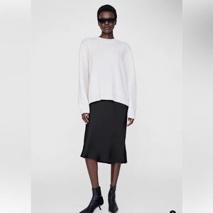 Anine Bing silk bar skirt bias cut midi Revolve XS